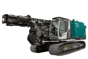 Sennebogen SR30 F with ABI Mobilram TM20 Piling Rig White Background View